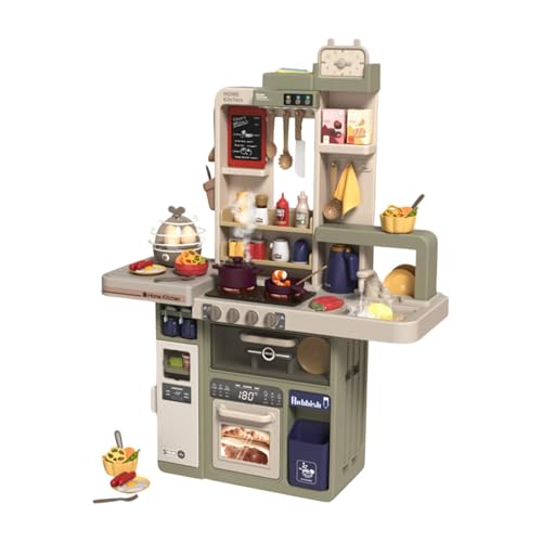 F Fityle Küchenspielset, Kinderspielküchenset, tragbares Lebensmittelkochspielzeug, Simulationsküchenspielzeug, Kochzubehör, Grün Grau 74st F Fityle Küchenspielset, Kinderspielküchenset, tragbares Lebensmittelkochspielzeug, Simulationsküchenspielzeug, Kochzubehör, Grün Grau 74st von F Fityle