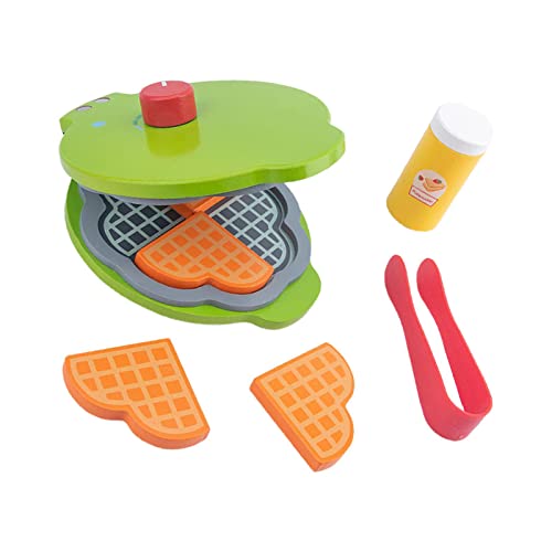 F Fityle Küchenspielzeug aus Holz für Vorschulkinder, Lernspielzeug zum Anfassen, Küchenzubehör, Rollenspiel für Kinder, Mädchen, Waffeleisen von F Fityle