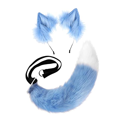 F Fityle Kunstpelz-, Stirnband, leicht zu tragen, bequem, pelzige Clip- für Erwachsene, Cosplay-Set, Kostümzubehör, Verkleidung, Halloween, Blau Weiss F Fityle Kunstpelz-, Stirnband, leicht zu tragen, bequem, pelzige Clip- für Erwachsene, Cosplay-Set, Kostümzubehör, Verkleidung, Halloween, Blau Weiss von F Fityle