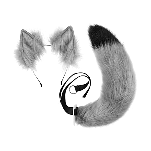 F Fityle Kunstpelz-, Stirnband, leicht zu tragen, bequem, pelzige Clip- für Erwachsene, Cosplay-Set, Kostümzubehör, Verkleidung, Halloween, Grauschwarz F Fityle Kunstpelz-, Stirnband, leicht zu tragen, bequem, pelzige Clip- für Erwachsene, Cosplay-Set, Kostümzubehör, Verkleidung, Halloween, Grauschwarz von F Fityle