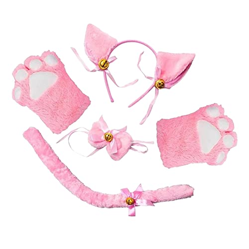 F Fityle Langhaariges Katzenkostüm für Erwachsene, Partyzubehör, Ohren und Schwanz, Rosa F Fityle Langhaariges Katzenkostüm für Erwachsene, Partyzubehör, Ohren und Schwanz, Rosa von F Fityle