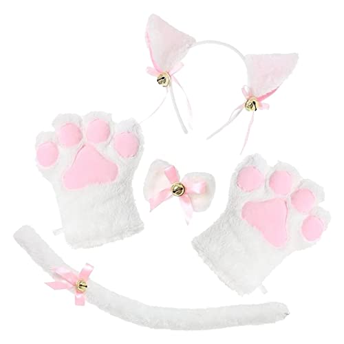 F Fityle Langhaariges Katzenkostüm für Erwachsene, Partyzubehör, Ohren und Schwanz, Weiß F Fityle Langhaariges Katzenkostüm für Erwachsene, Partyzubehör, Ohren und Schwanz, Weiß von F Fityle