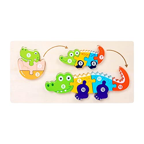 F Fityle Lebenszyklus Tierfiguren Spielzeug Puzzle Gehirnentwicklung Tiererkennung Montessori für Kindergeburtstagsgeschenk Party Spielzeug Frühes, Krokodil von F Fityle