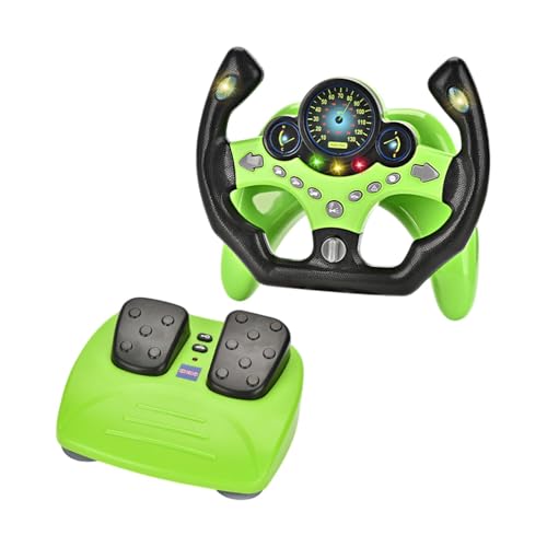 F Fityle Lenkrad-Set, Simulationsspielzeug mit Bremspedal und Leichter Musik, Hand-Auge-Koordination, Kinder-Fahrspielset für den Außenbereich, GrÜn F Fityle Lenkrad-Set, Simulationsspielzeug mit Bremspedal und Leichter Musik, Hand-Auge-Koordination, Kinder-Fahrspielset für den Außenbereich, GrÜn von F Fityle