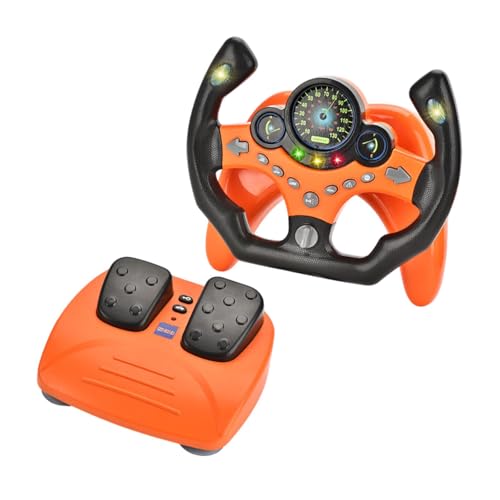 F Fityle Lenkrad-Set, Simulationsspielzeug mit Bremspedal und Leichter Musik, Hand-Auge-Koordination, Kinder-Fahrspielset für den Außenbereich, Orange F Fityle Lenkrad-Set, Simulationsspielzeug mit Bremspedal und Leichter Musik, Hand-Auge-Koordination, Kinder-Fahrspielset für den Außenbereich, Orange von F Fityle