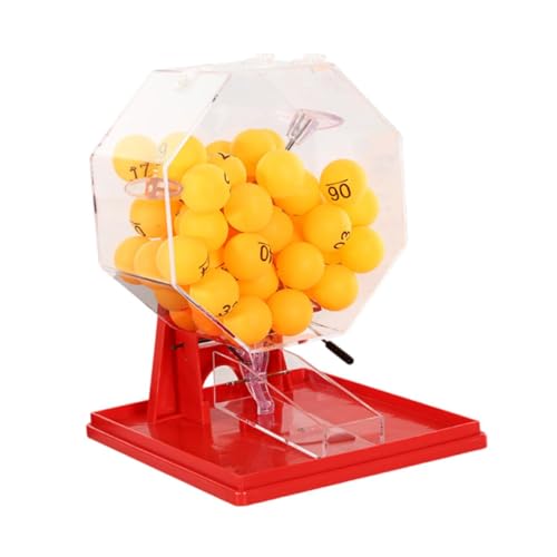F Fityle Lotto -Ballmaschine, Game Cage und Balls Geschenknummer Picker Lottery Machine Bingo -Maschine für Party, Spielabend, Barbeque, Spieler, Rot Gelbe Kugeln F Fityle Lotto -Ballmaschine, Game Cage und Balls Geschenknummer Picker Lottery Machine Bingo -Maschine für Party, Spielabend, Barbeque, Spieler, Rot Gelbe Kugeln von F Fityle