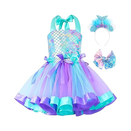 F Fityle Mädchen Prinzessin Kleid Kinder Einhorn Kostüm Partykleid Rosa, S von F Fityle
