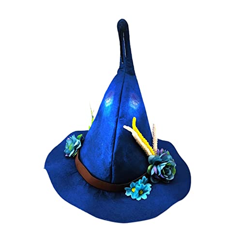 F Fityle Magischer Hexenhut für Halloween-Party, Bequeme Kopfbedeckung in Blau von F Fityle