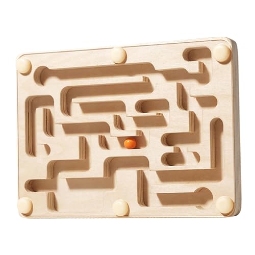 F Fityle Holzlabyrinth-Spiel Spielzeug, Natur Holz Labyrinth Spiel, Brettspiel Kinder Labyrinth, Wooden Labyrinth Board Game, Balance Educational Toys, Puzzle Logical Game für Kinder Jungen Mädchen von F Fityle