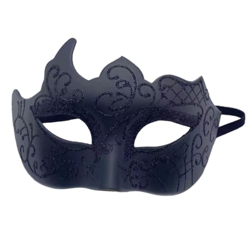 F Fityle Maskerade-Maske, halbe Gesichtsmaske, Cosplay-Kostüm-Maske, dekorative Requisiten, Karneval-Maske für Club-Party, Anzieh, Geburtstag, Urlaub, Schwarz von F Fityle