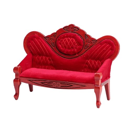 F Fityle Maßstab 1:12 Puppenhaus Sofa Puppenhaus Sofa Couch Kinder Spielzeug Foto Requisiten Holz Mini Sofa Micro Landschaft Puppenhaus Möbel, Dunkelrot F Fityle Maßstab 1:12 Puppenhaus Sofa Puppenhaus Sofa Couch Kinder Spielzeug Foto Requisiten Holz Mini Sofa Micro Landschaft Puppenhaus Möbel, Dunkelrot von F Fityle