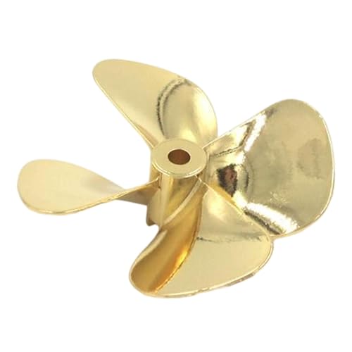 F Fityle Metall-RC-Bootspropeller, Zinklegierung, 4-Blatt, 4 mm, für ferngesteuerte Boote, Ersatz, zu installierende Zubehörteile, 55 Mm Rückseite von F Fityle