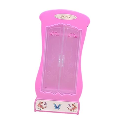 F Fityle Mini -Garderobenmodell Miniaturhausmöbel tragbare Multifunktionsdekoration Dollhouse -Schrank für Geschenkkinderszenenlayout, Rosa von F Fityle