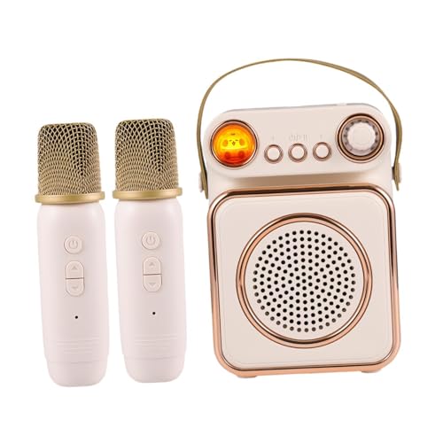 F Fityle Mini-Karaoke-Lautsprecher, Karaoke-Maschine, LED-Atmosphärenbeleuchtung, Mikrofon, tragbarer Lautsprecher für Zuhause, Party, Treffen, Beige F Fityle Mini-Karaoke-Lautsprecher, Karaoke-Maschine, LED-Atmosphärenbeleuchtung, Mikrofon, tragbarer Lautsprecher für Zuhause, Party, Treffen, Beige von F Fityle