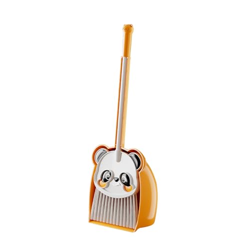 F Fityle Mini mit Dustpan für Kinder Set tun Spiele Spiel entwickeln Lebenskompetenz Cartoon Panda für Vorschuljungen Mädchen, Gelb von F Fityle