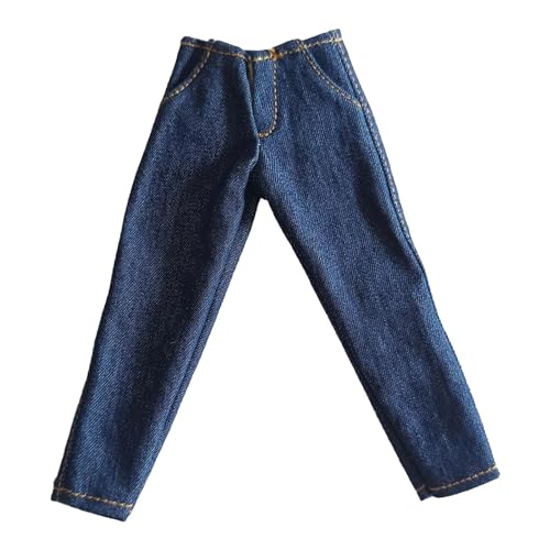 F Fityle Miniatur-Jeans im Maßstab 1:12, männliche Figur, Puppenkleidung, lässiges Mini-Hosen-Outfit für 6-Zoll-Puppenmodell, männliche Actionfiguren, Blau von F Fityle
