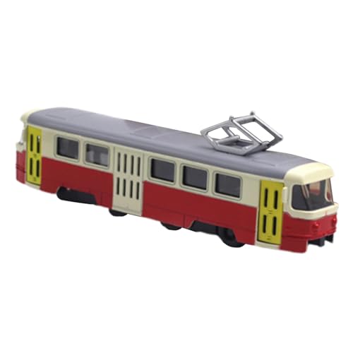 F Fityle Miniatur -Straßenbahnmodellfahrzeug Spielzeug 1/90 mit 2 offenbaren Türen Kollektion Dekor Car Enthusiast Gift Requisite Auto Modell Modell, Rot von F Fityle