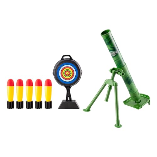 F Fityle Mörserwerfer-Spielzeugset, Raketenwerfer-Set mit Sound, weiche Schaumstoffrakete mit 5 Schaumstoffschalen für Kinder im Alter von 6–12 Jahren, Grün von F Fityle