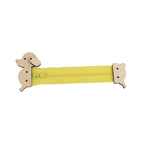 F Fityle Montessori Busy Board Material Reißverschluss, Sensory Board Zubehör Zipper, Vorschule Lernspielzeug Basic Skills, DIY Feinmotorik Früherziehung für Kinder Flugzeug Reisen, Gelber Hund von F Fityle