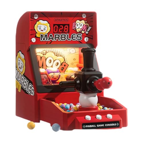 F Fityle Murmelspielautomat, Murmel-Partygeschenke, Geburtstagsgeschenk, Gehirntrainings-Flipperautomat für im Vorschulalter von 4 5 6 Jahren, Rot von F Fityle