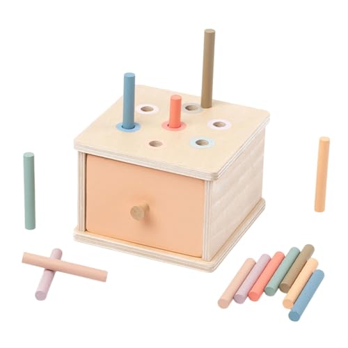 F Fityle Objekt Beständigkeit Box Holz Bildung Handauge Koordination Frühes Lernen Farbform Sorter Drop Box für Kinder Kinder, Stickbox von F Fityle