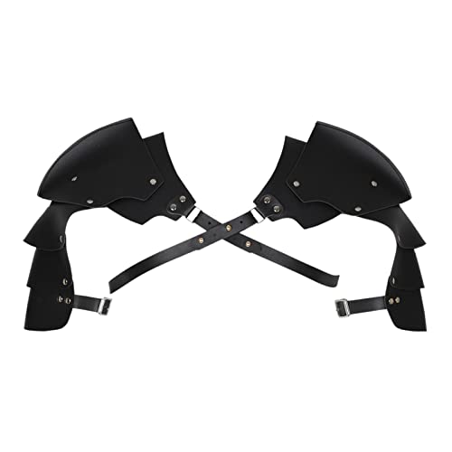 F Fityle PU-Schulterschutz Pauldron Rivet Wikingerkrieger Ritter Männer Vintage-Stil Brustgeschirr Umhang für Kostümparty Theaterrequisiten, Schwarz F Fityle PU-Schulterschutz Pauldron Rivet Wikingerkrieger Ritter Männer Vintage-Stil Brustgeschirr Umhang für Kostümparty Theaterrequisiten, Schwarz von F Fityle