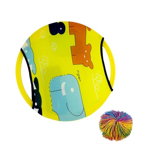 F Fityle Paddle Catching Bälle Spiel, Partyvorräte, Outdoor -Spiele, farbenfrohe Eltern -Kind -Interaktionsspiele, Aktivitätsspielzeug für Kinder Erwachsene, Gelb von F Fityle