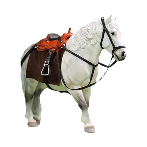 F Fityle Pferdefigur im Maßstab 1:12, Pferdespielzeug-Ornamente, realistische Miniaturfiguren für 6-Zoll-Actionfiguren, Miniaturszene, Weiß von F Fityle