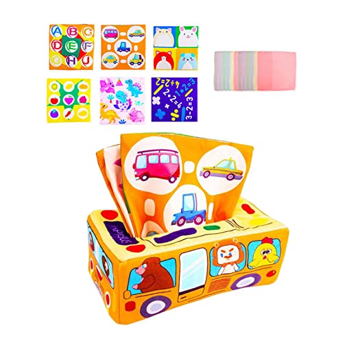 F Fityle Plüsch Gewebekiste Interaktives Spielzeug für die Förderung der Motorik bei Kleinkindern, Bus von F Fityle