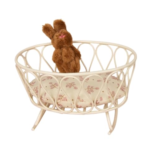 F Fityle Puppenhaus-Baby-Puppenbett, Miniatur-Babypuppen-Wiegenbett, Maßstab 1:12, Simulationszubehör, Puppenhaus-Kinderbettbett für Puppenhaus, Brauner Hase F Fityle Puppenhaus-Baby-Puppenbett, Miniatur-Babypuppen-Wiegenbett, Maßstab 1:12, Simulationszubehör, Puppenhaus-Kinderbettbett für Puppenhaus, Brauner Hase von F Fityle