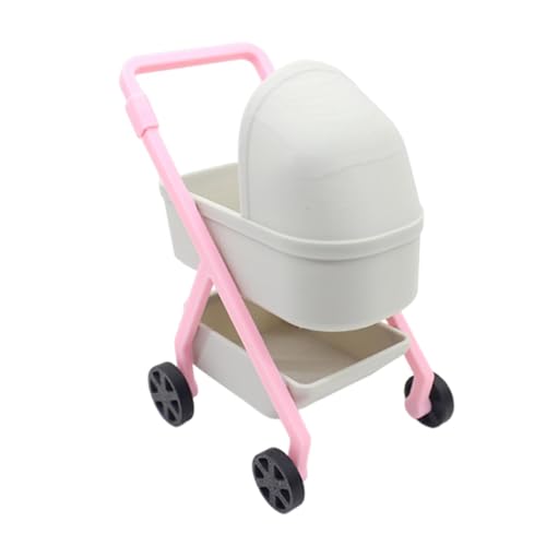 F Fityle Puppenhaus Miniatur Kinderwagen Puppen Krippe Puppen Haus Möbel Spielzeug Ornament Szene Zubehör, Grau von F Fityle