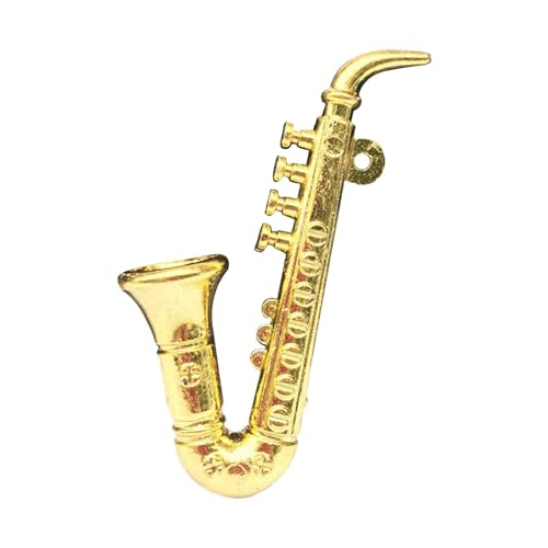F Fityle Puppenhaus-Miniatur-Musikinstrument im Maßstab 1:12, Lebensszenenmodell für Musikzimmerdekoration, Saxophon von F Fityle