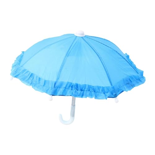 F Fityle Puppenhaus-Miniatur-Regenschirm, Mini-Regenschirm zum Aufhängen, dekorativ, Puppenzubehör, Lebensszene, Fotografie-Requisiten, Ornamente, Blau von F Fityle