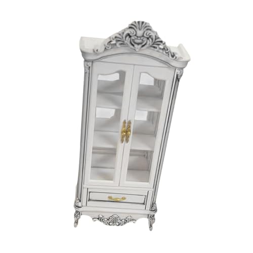 F Fityle Puppenhaus Miniatur Weinschrank Requisiten Mikrolandschaft Rollenspiel Dekoration Sammlung Möbel können geöffnet Werden, Doppelt Weiß von F Fityle