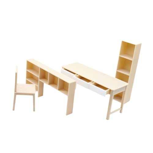 F Fityle Puppenhaus-Schreibtisch und Bücherregal, Modell im Maßstab 1:12, DIY-Lebensszene, Sammlerstücke, kleines Puppenhaus-Zubehör, Puppenhaus-Möbel F Fityle Puppenhaus-Schreibtisch und Bücherregal, Modell im Maßstab 1:12, DIY-Lebensszene, Sammlerstücke, kleines Puppenhaus-Zubehör, Puppenhaus-Möbel von F Fityle