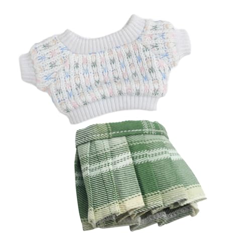 F Fityle Puppenpullover und kurzer Rockanzug, Puppenkleidung, stilvoller Puppen-, Kostümzubehör für 15 cm große Puppen, Grünes Rockset F Fityle Puppenpullover und kurzer Rockanzug, Puppenkleidung, stilvoller Puppen-, Kostümzubehör für 15 cm große Puppen, Grünes Rockset von F Fityle