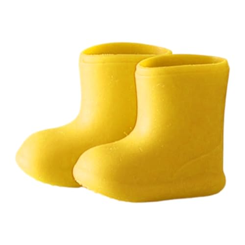 F Fityle Puppenschuhe Regenstiefel Puppenzubehör Spielzeug wasserdicht Mini Kurze Stiefel, Gelb von F Fityle