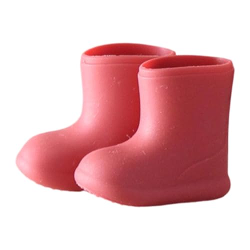 F Fityle Puppenschuhe Regenstiefel Puppenzubehör Spielzeug wasserdicht Mini Kurze Stiefel, Rot von F Fityle