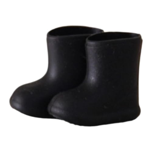 F Fityle Puppenschuhe Regenstiefel Puppenzubehör Spielzeug wasserdicht Mini Kurze Stiefel, Schwarz von F Fityle