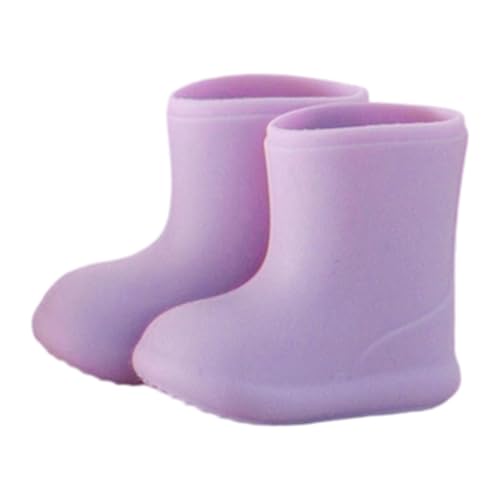 F Fityle Puppenschuhe Regenstiefel Puppenzubehör Spielzeug wasserdicht Mini Kurze Stiefel, Violett von F Fityle
