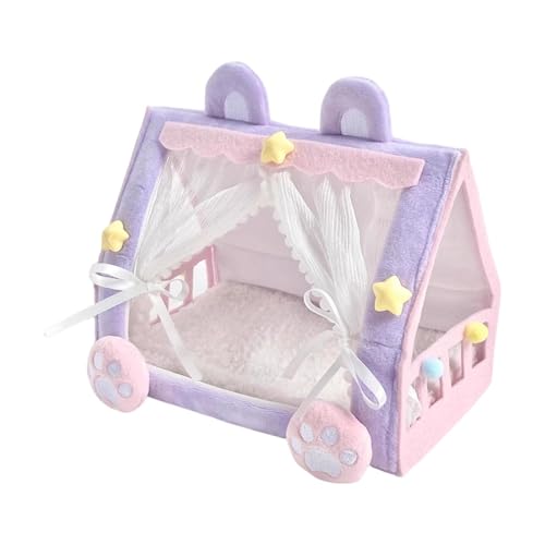 F Fityle Puppenzeltbett Puppenhauszubehör Desktop-Ornament Entzückende Miniaturmöbel Plüschfigur Schlafbett für Wohnzimmer von F Fityle