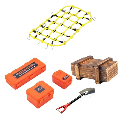 F Fityle RC-Autodachdekoration, Werkzeugkasten, RC-Autoteil, ferngesteuertes Autodachzubehör für SCX10 für 1/10 RC Crawler, Gelbes Netz F Fityle RC-Autodachdekoration, Werkzeugkasten, RC-Autoteil, ferngesteuertes Autodachzubehör für SCX10 für 1/10 RC Crawler, Gelbes Netz von F Fityle