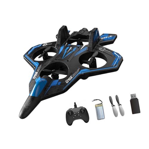 F Fityle RC-Flugzeug, ferngesteuertes Flugzeug, Hubschrauber, Fallschutz (15 Min.), mit bunten LED-Leuchten, Outdoor-Flugspielzeug für 8–16 Jahre, Geschenk, D Blue von F Fityle