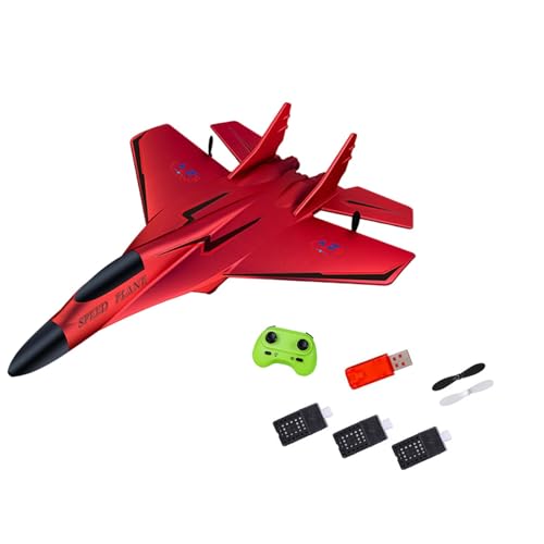 F Fityle RC-Flugzeug-Segelflugzeug, Goodie-Bag-Stuffer, multifunktionales Geschenk mit Licht, professionelles, lustiges Flugspielzeug, Flugmodell-Flugzeug-Kit, Rot von F Fityle