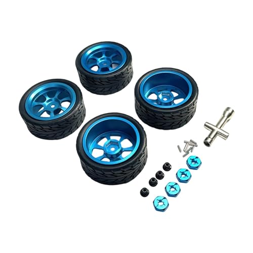 F Fityle RC-Räder und -Reifen M3-Radmutter-Upgrade-Zubehör Stilvolle Metall-Radnabe RC-Reifen für 144001 1/12 1/18 1/10 1:14, Blau von F Fityle