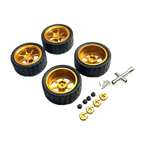 F Fityle RC-Räder und -Reifen M3-Radmutter-Upgrade-Zubehör Stilvolle Metall-Radnabe RC-Reifen für 144001 1/12 1/18 1/10 1:14, Gold von F Fityle