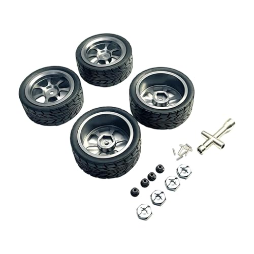 F Fityle RC-Räder und -Reifen M3-Radmutter-Upgrade-Zubehör Stilvolle Metall-Radnabe RC-Reifen für 144001 1/12 1/18 1/10 1:14, Grau von F Fityle