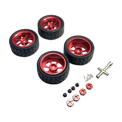 F Fityle RC-Räder und -Reifen M3-Radmutter-Upgrade-Zubehör Stilvolle Metall-Radnabe RC-Reifen für 144001 1/12 1/18 1/10 1:14, Rot von F Fityle