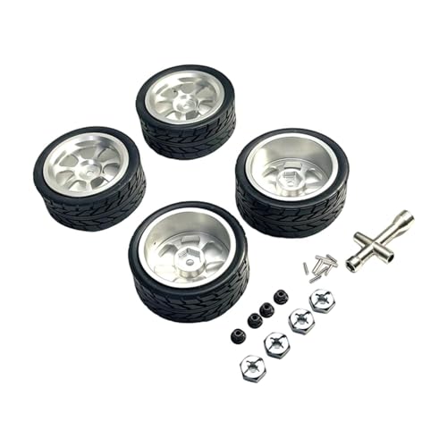 F Fityle RC-Räder und -Reifen M3-Radmutter-Upgrade-Zubehör Stilvolle Metall-Radnabe RC-Reifen für 144001 1/12 1/18 1/10 1:14, Silber von F Fityle