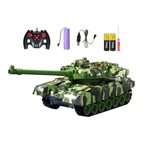 F Fityle RC- mit realistischer Sound- und Lichtsimulation, rotierender Geschützturm, Panzermodell, RC-Fahrzeugspielzeug für Jungen, Mädchen, Kinder und, Grün von F Fityle